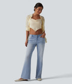 Halara Flex™ Jean droit casual taille basse avec poches