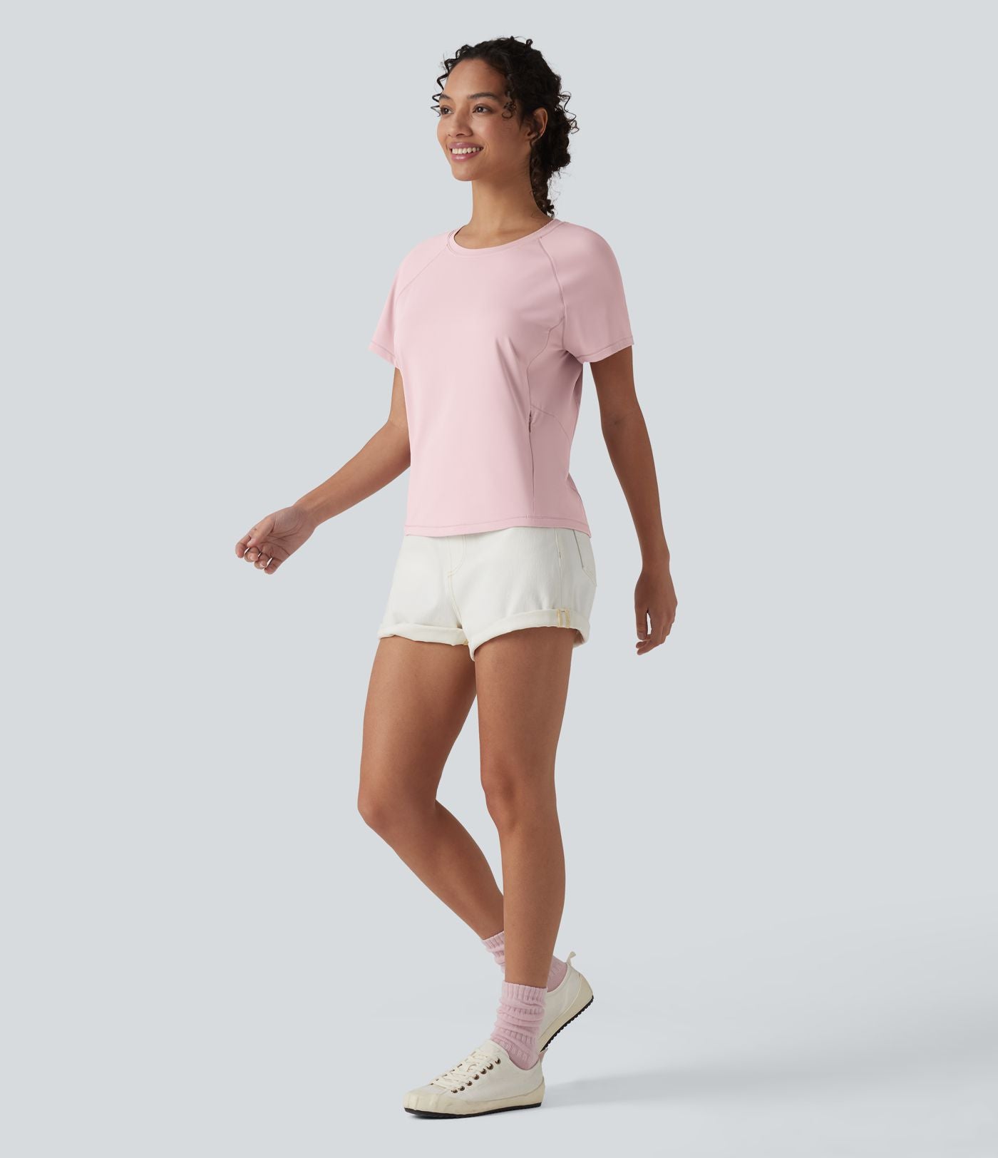 T-shirt casual col rond manches courtes avec poche