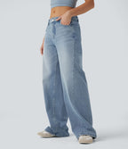 Jean décontracté Halara Flex™ jambe large taille basse avec poches
