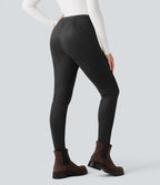Legging suédine taille haute avec poches
