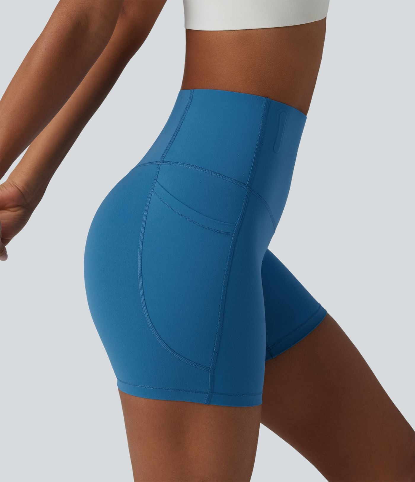 Short cycliste de yoga ventre plat Halara UltraSculpt™, taille haute, anti-roulis, 12,5 cm, avec poches