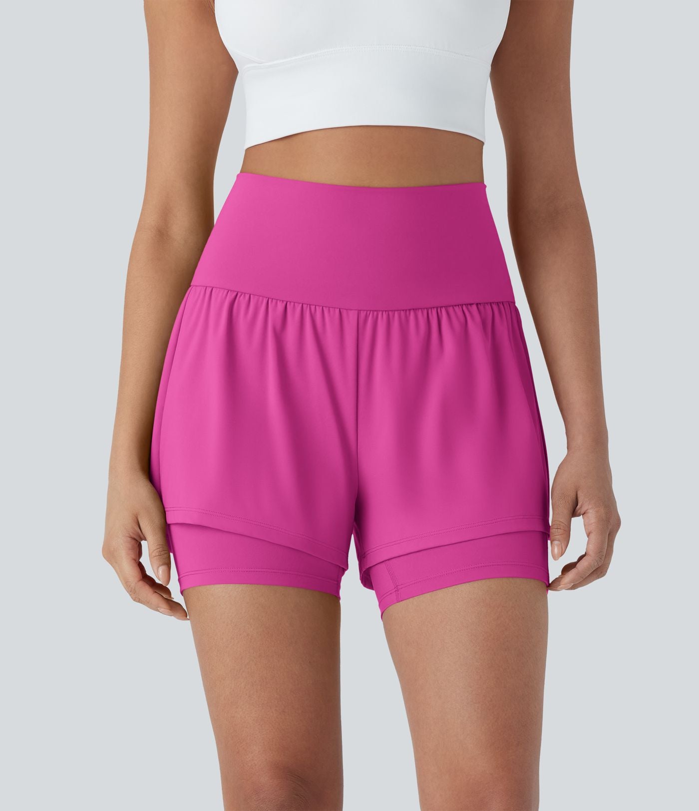 Short de yoga 2-en-1 SoftlyZero™ Airy taille très haute effet frais InstantCool 12,5 cm avec poches
