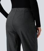 Pantalon de travail Halara Flex™ droit à rayures, taille haute, avec poches