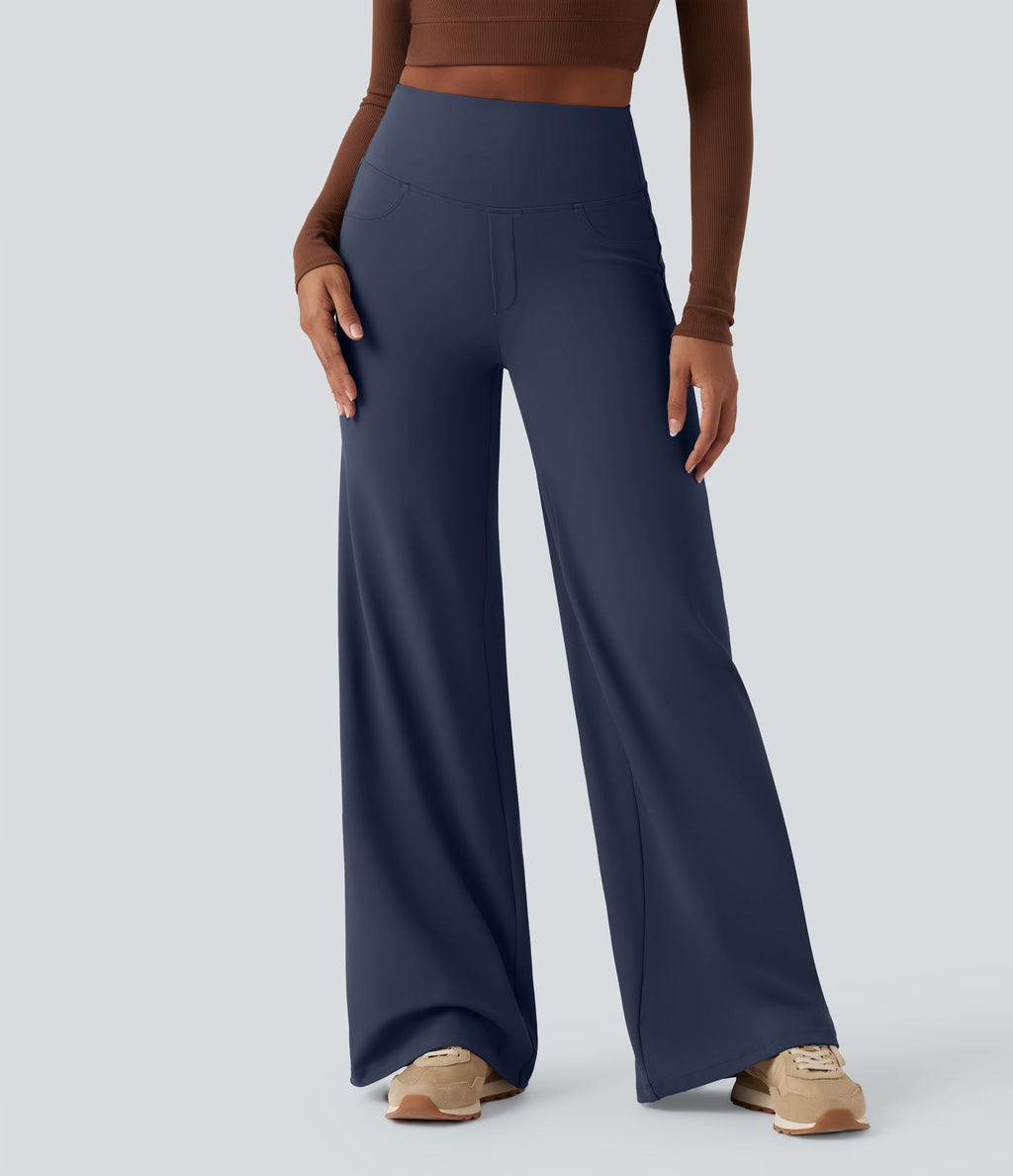 Pantalon yoga large gainant taille haute DayStretch avec poches