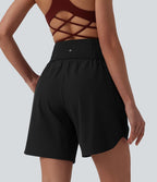 Breezeful™ Short running 2-en-1 séchage rapide taille haute à ourlet arrondi 17,5 cm avec poches