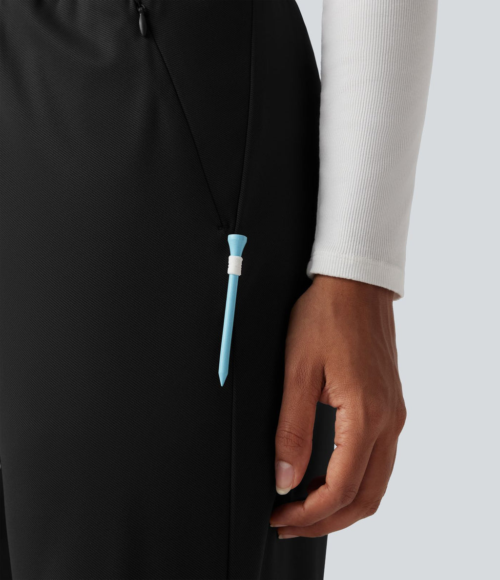 Pantalon de golf taille haute à coupe droite avec poches - Tee de golf