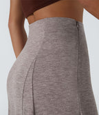 Jupe Évasée Casual Longue Fermeture Éclair Latérale Taille Haute
