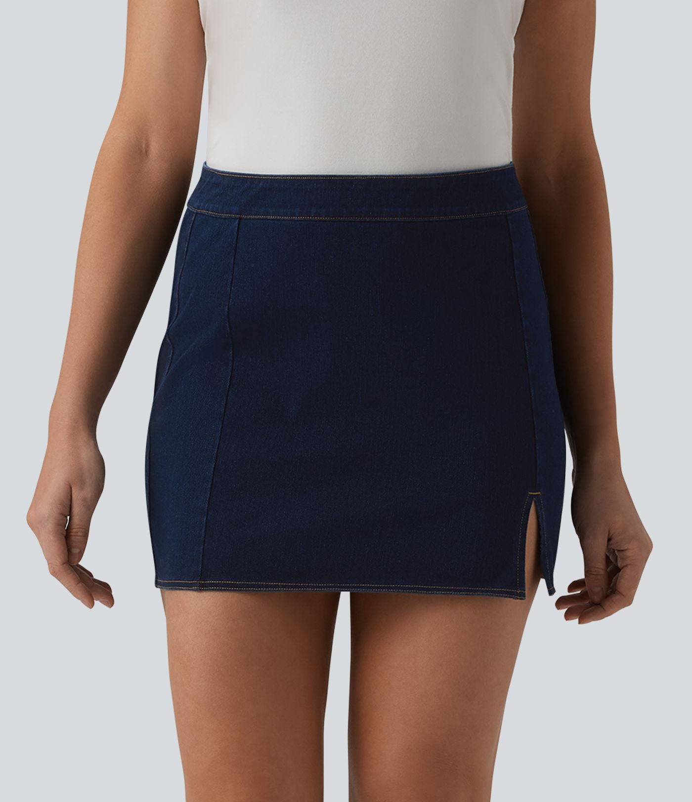 Halara Flex™ Jupe mini moulante casual en jean taille mi-haute