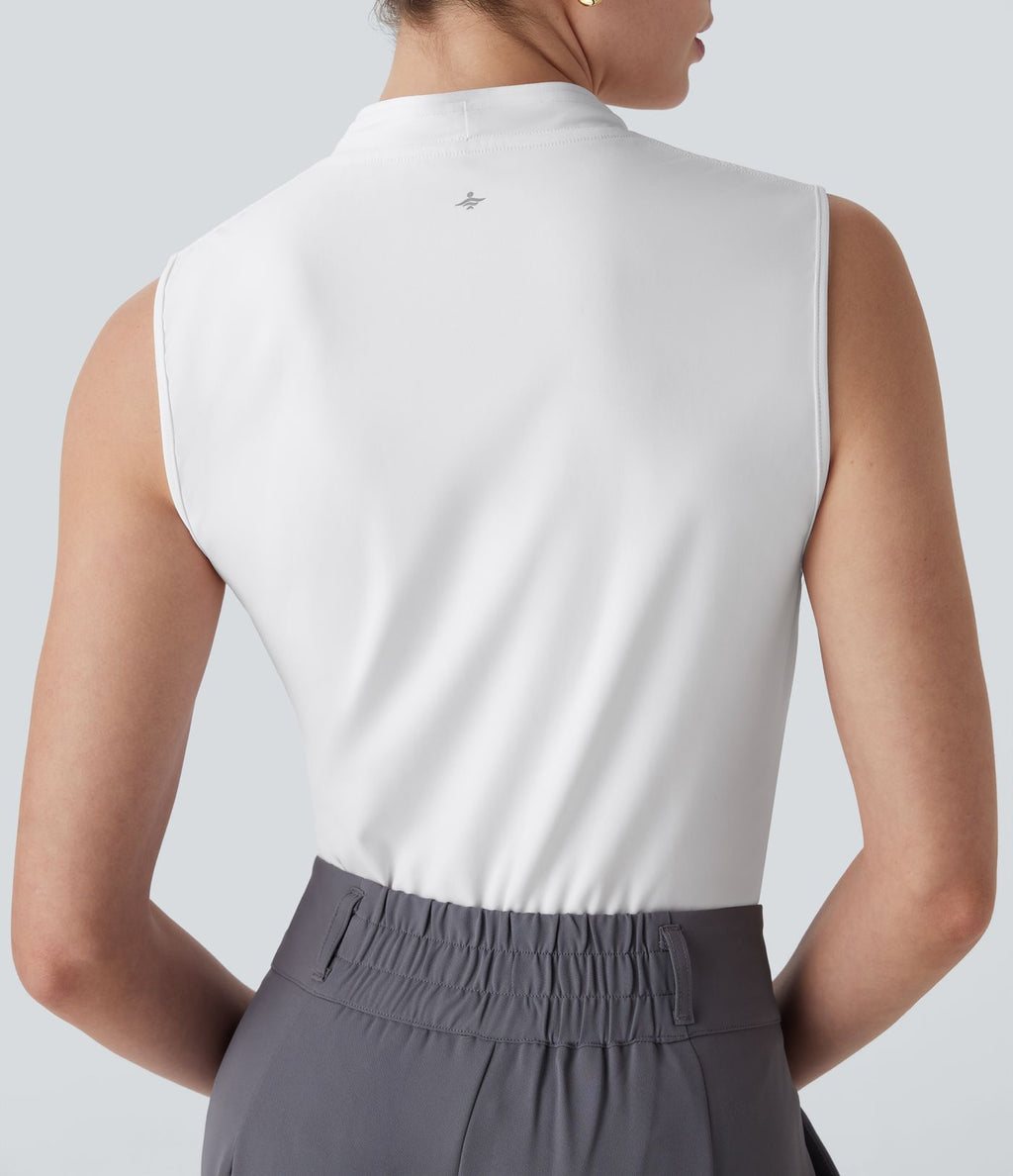Blouse de travail Softlyzero™ Airy col V zippée sans manches Cool Touch - UPF50+