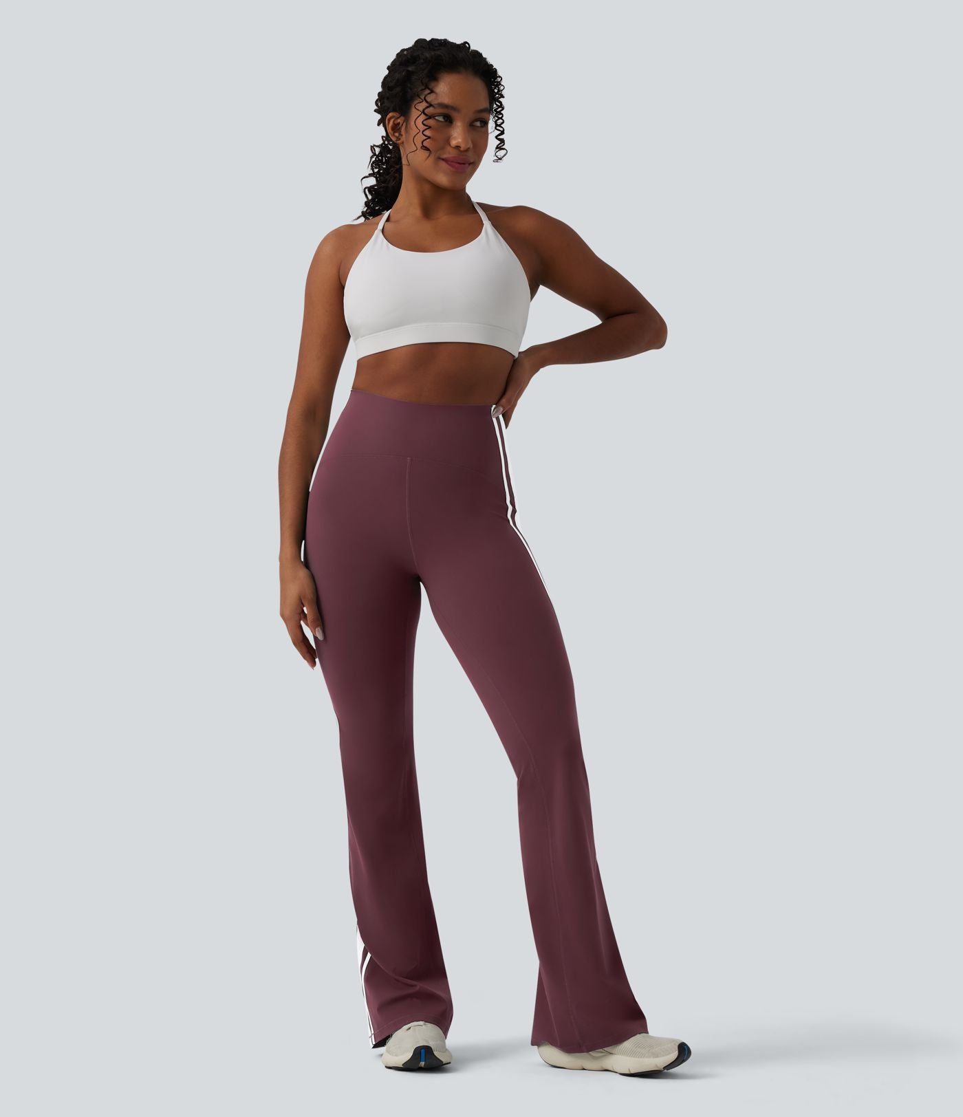Legging de yoga 7/8 évasé Halara UltraSculpt™ taille haute ventre plat avec bandes latérales