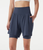 Short de yoga SoftlyZero™ Airy 2-en-1 taille très haute effet frais InstantCool 22,9 cm avec poches