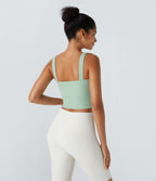 Softlyzero™ Plush Softlyzero™ Débardeur de Yoga Skinny Court à Encolure Carrée en Peluche