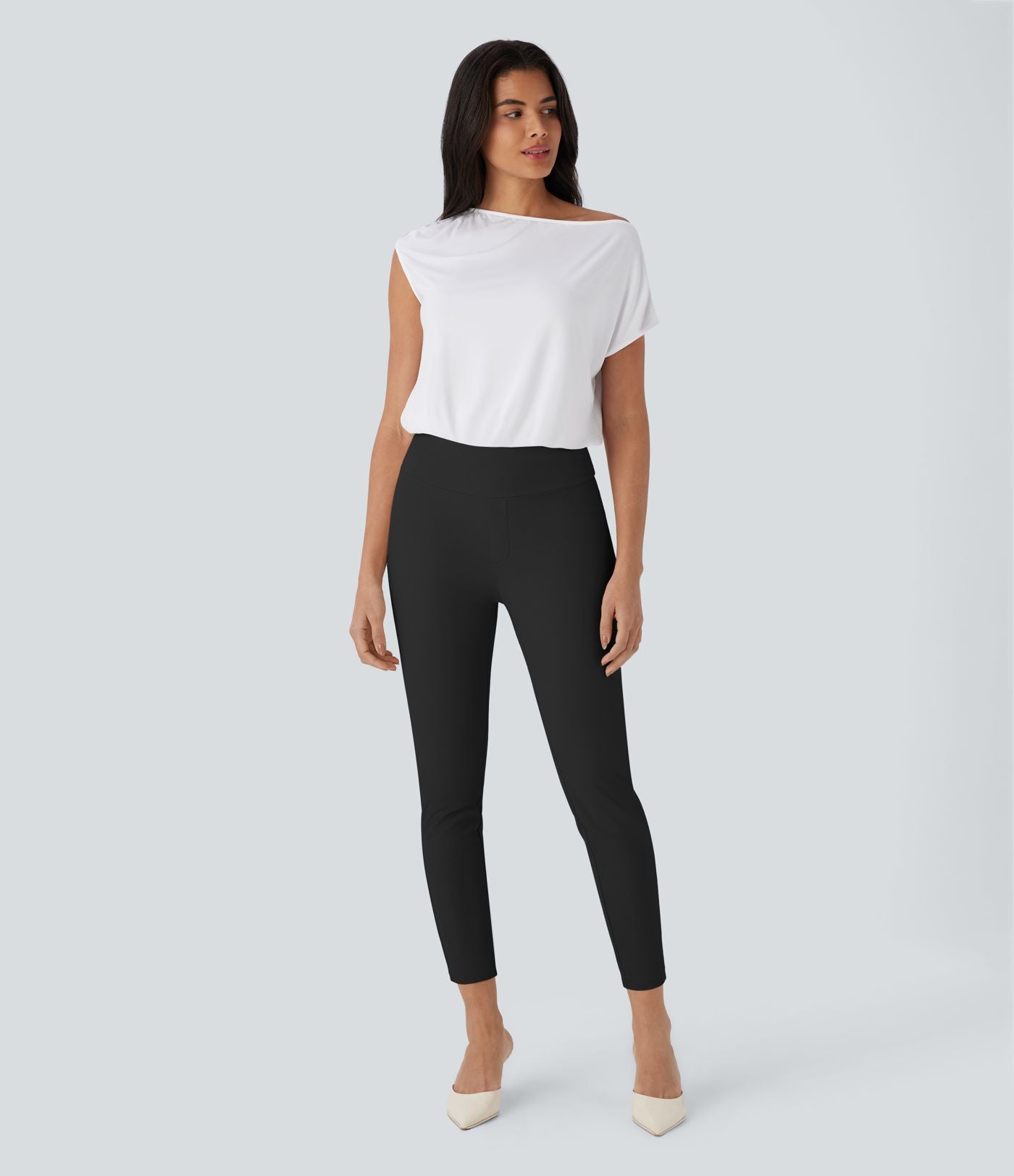 Pantalon de costume skinny taille haute fuselé