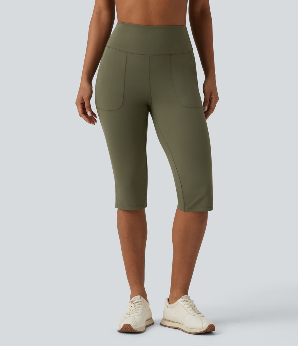 Pantalon yoga Halara UltraSculpt™ coupe corsaire effet ventre plat, taille haute, ourlet fendu avec poches