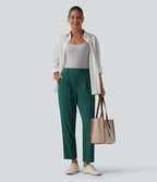 Halara Flex™ Pantalon tailleur fuselé taille haute en tissu gaufré avec poches