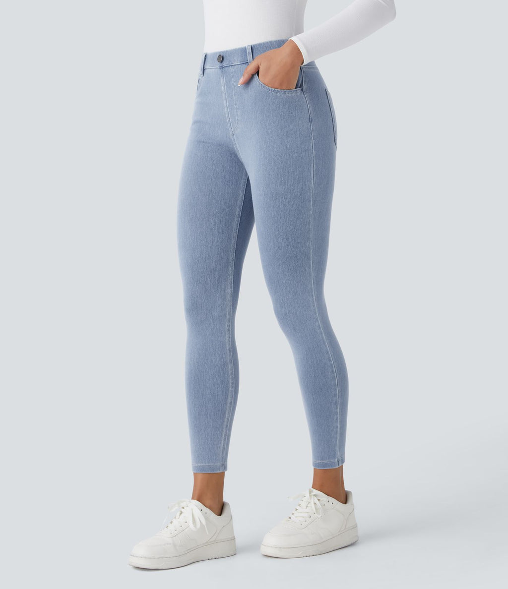 Leggings 7/8 de travail en denim taille haute avec poches Halara Flex™