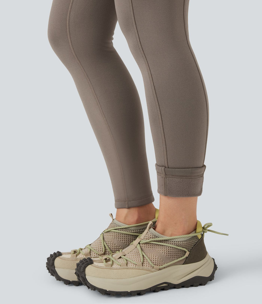 Legging de randonnée 7/8 en molleton taille haute avec cordon et poche