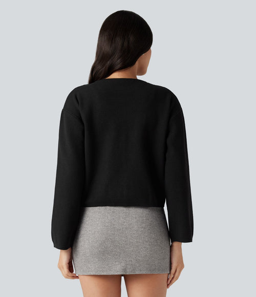 Cardigan col rond manches longues avec poches