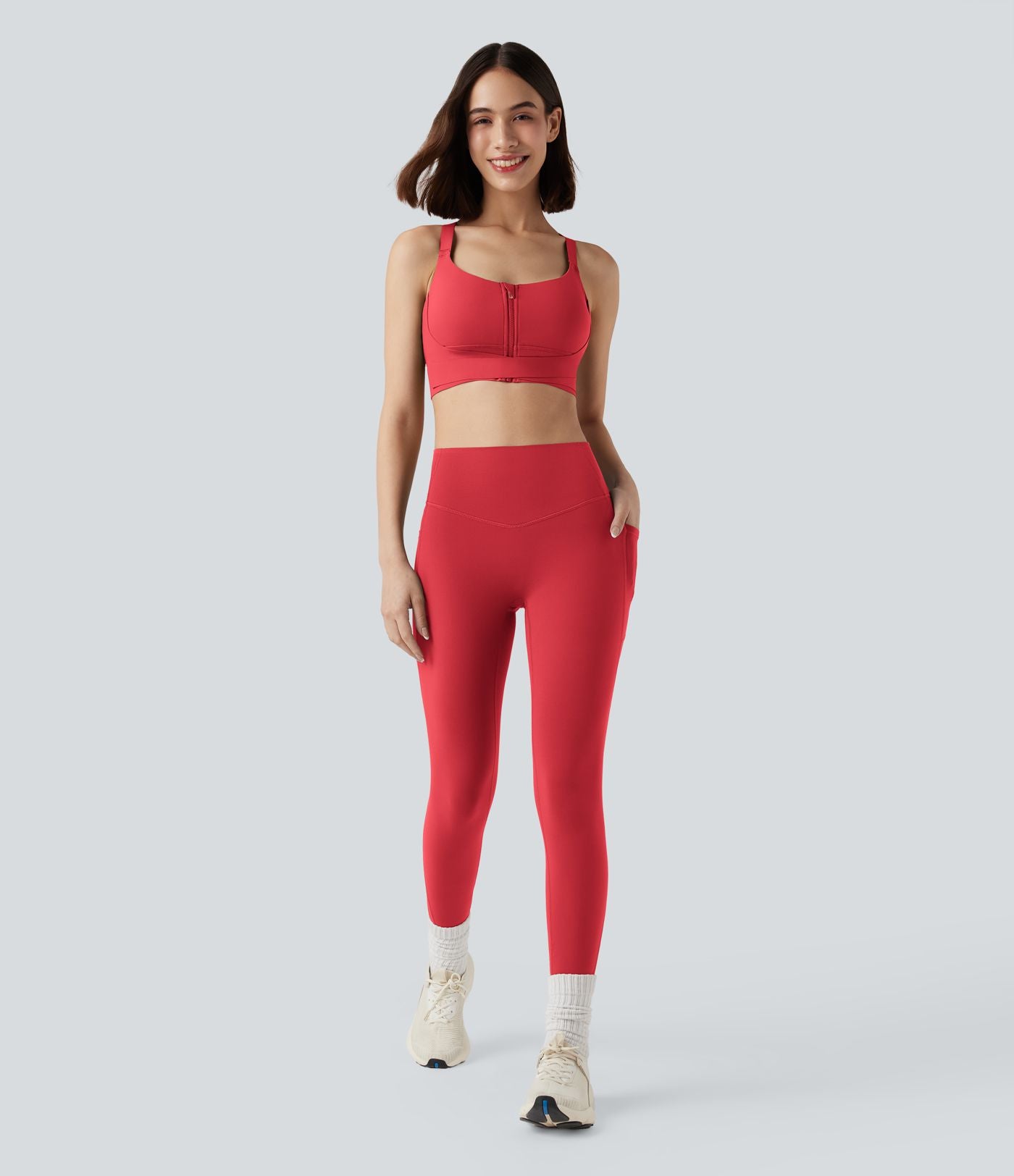 Brassière de sport course SpeedWave™ soutien intermédiaire push-up zip boucle réglable séchage rapide bonnets A-C
