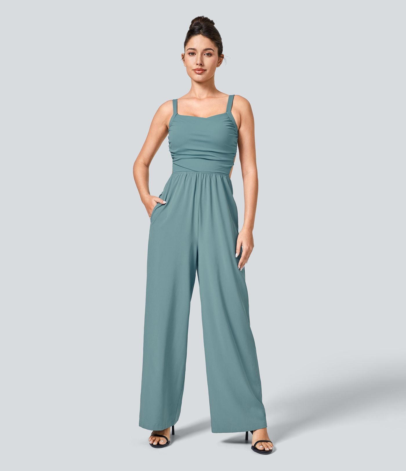Breezeful™ Combinaison Casual Dos Nu Croisé avec Lacets et Poches Latérales à Séchage Rapide