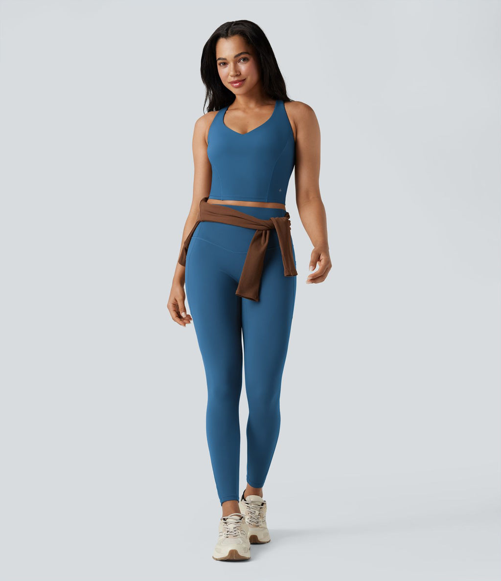 Débardeur yoga Halara UltraSculpt™ 2-en-1 push-up col V profond dos croisé