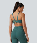 Brassière de sport yoga soutien léger col U à découpes rayé bonnets A-C