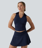Haut de sport tennis SoftlyZero™ Airy dos nageur à fronces effet frais InstantCool, protection solaire UPF50+