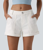 Short en jean Halara Flex™ taille basse décontracté 7,5 cm avec poches