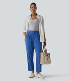 Halara Flex™ Pantalon tailleur fuselé taille haute en tissu gaufré avec poches