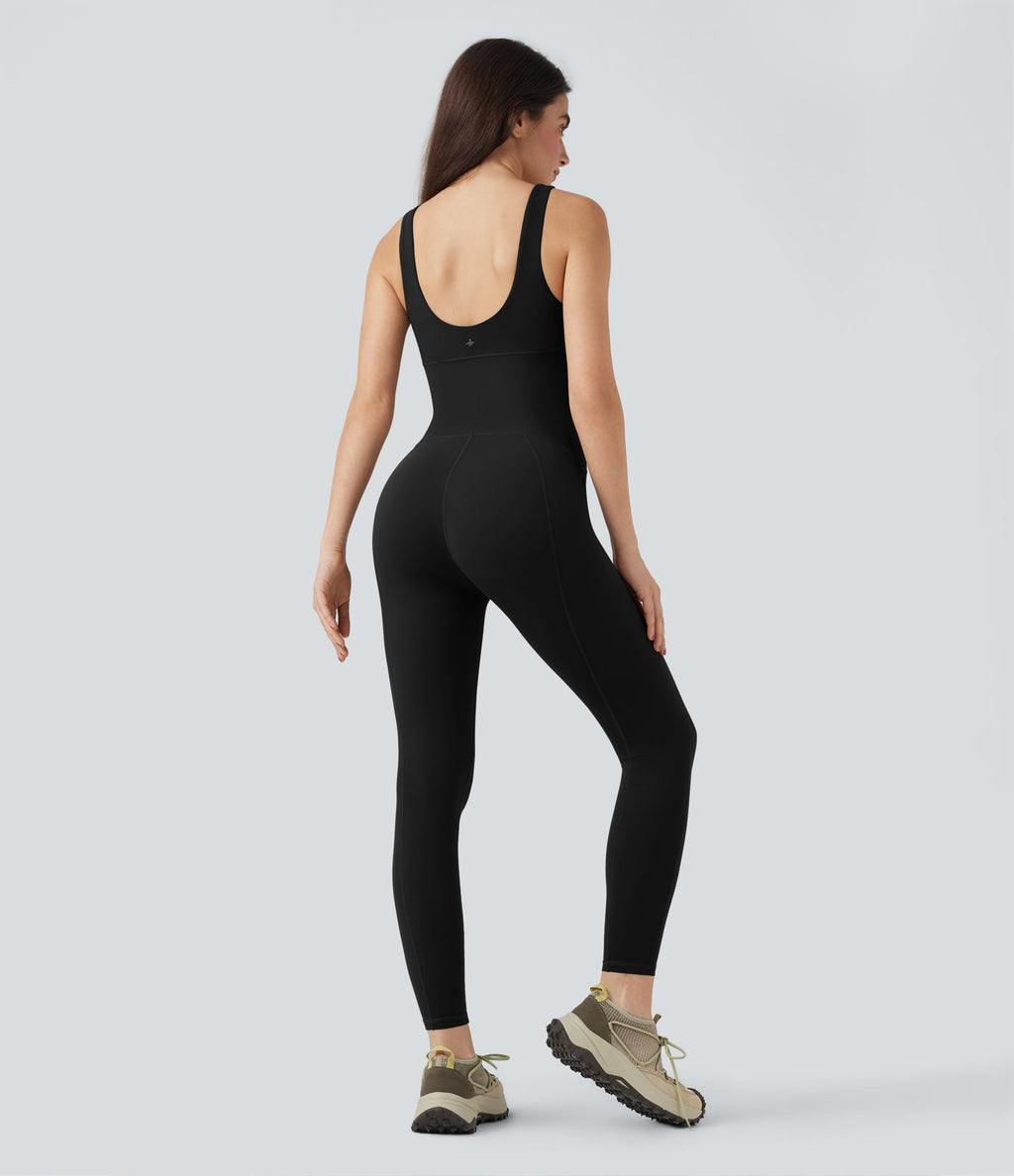 Combinaison-pantalon moulante d'entraînement gainante sans manches à dos échancré Halara UltraSculpt™