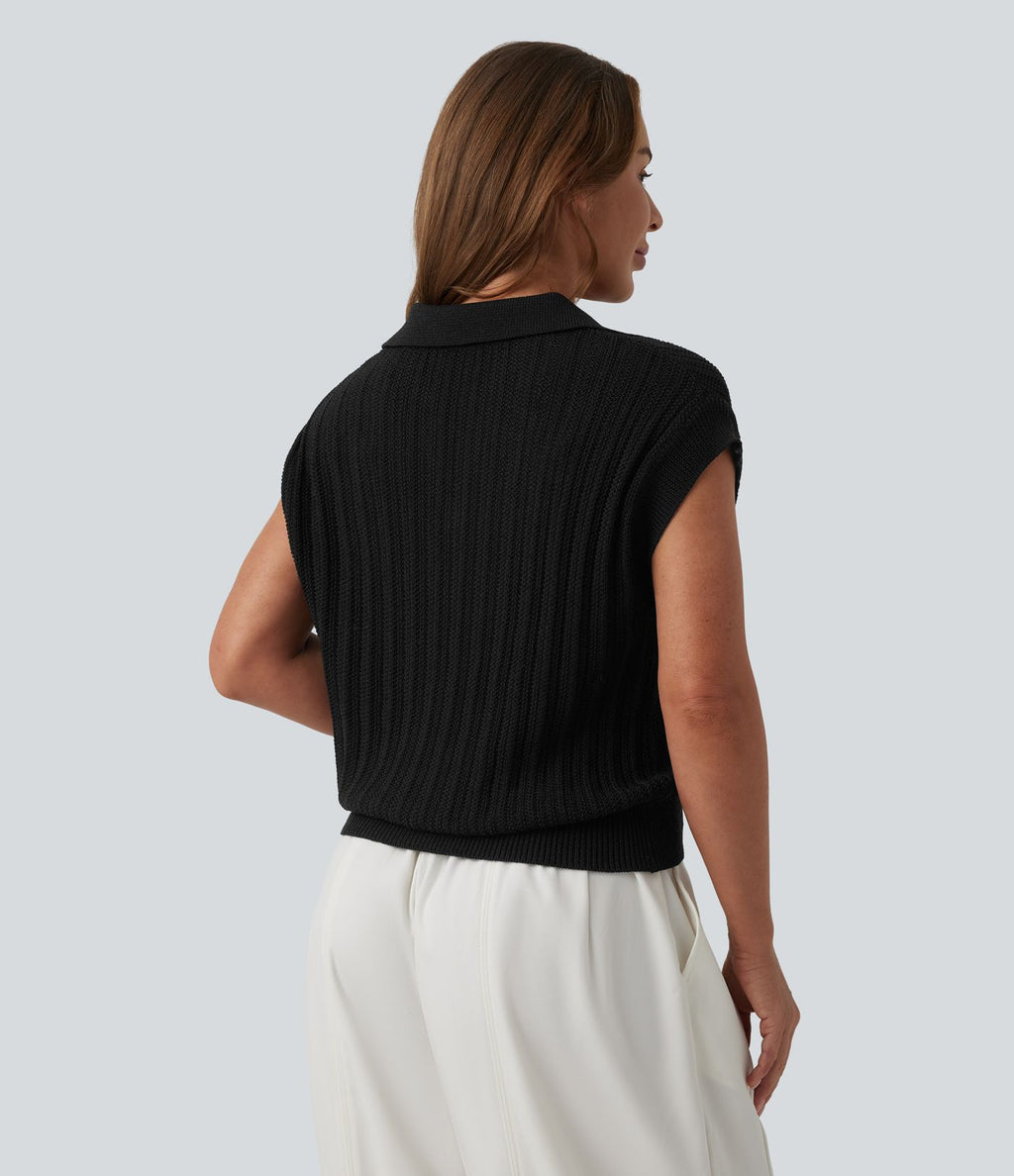 Pull de travail col polo manches courtes