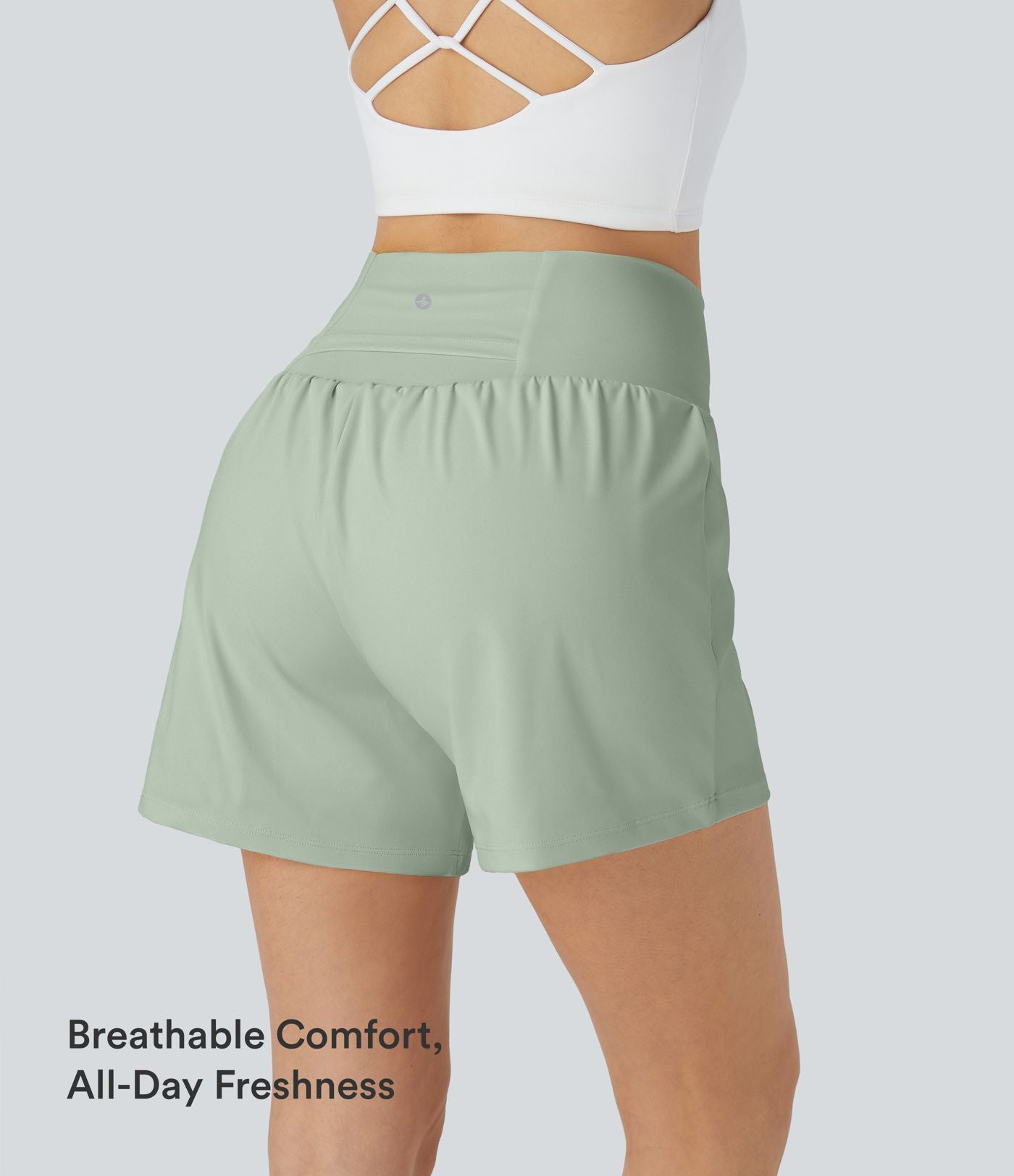 Short yoga 2-en-1 SoftlyZero™ Airy effet frais InstantCool taille très haute 12,5 cm avec poches, longueur allongée