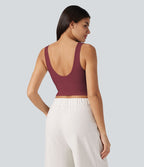 OneForm Débardeur casual sans couture col rond échancré dos en U avec soutien-gorge intégré