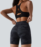 Short cycliste Halara UltraSculpt™ imprimé camouflage taille haute gainant 12,5 cm avec poches
