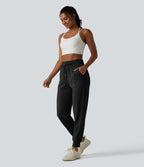 Jogging de sport taille haute cordon de serrage effet frais InstantCool UPF50+ avec poches