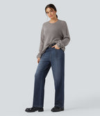 Jean droit Halara Flex™ taille haute avec poches