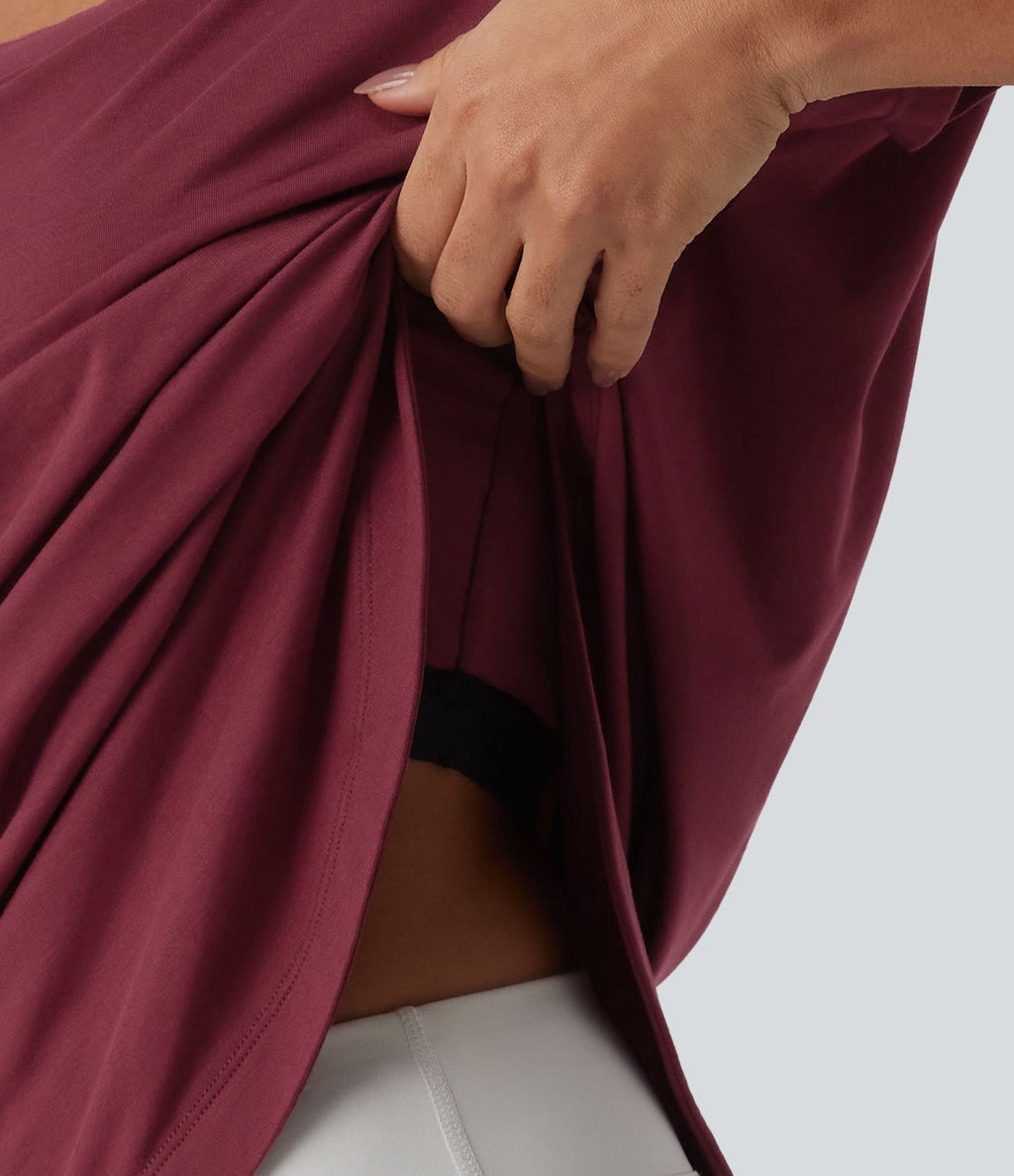 Top de sport yoga asymétrique à épaule dénudée manches courtes ourlet arrondi et coupe asymétrique à séchage rapide – Soutien-gorge intégré