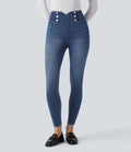 Legging 7/8 skinny en denim Halara Flex™ taille haute gainant avec poches