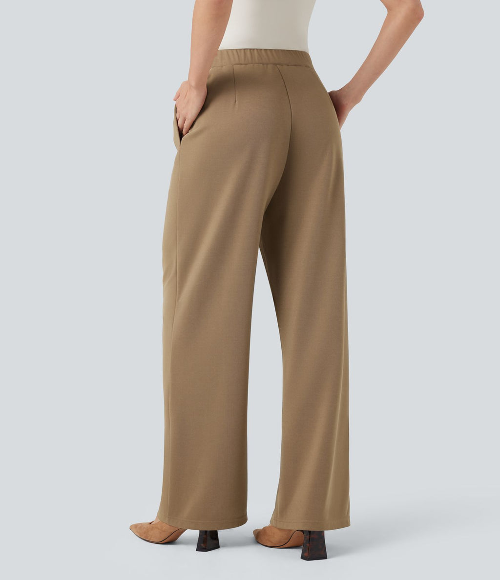 Pantalon de travail coupe droite taille haute avec chaîne métallique avec poches