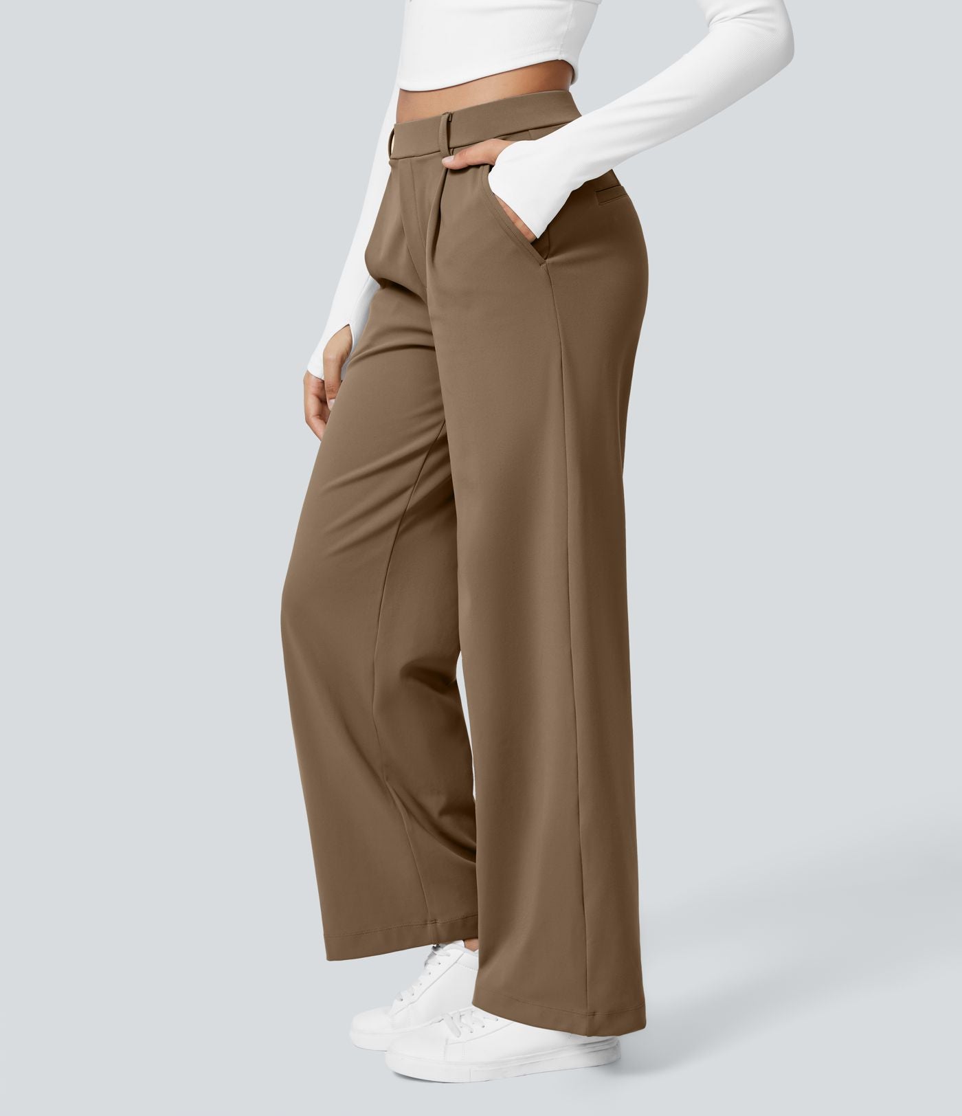 Pantalon tailleur Halara Flex™ DayStretch coupe droite taille haute avec poches