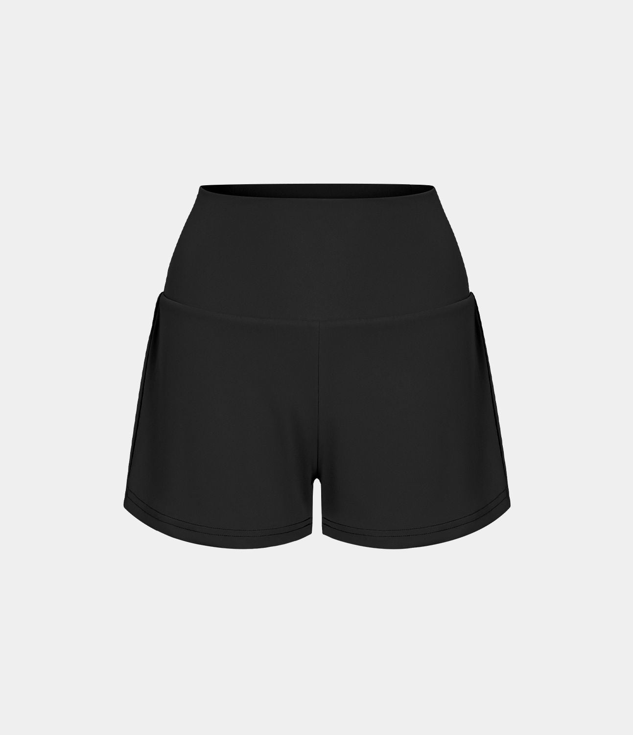 Short 7,5cm Yoga 2 en 1 Super Taille Haute Poches Arrière Poches Cachées Latérales