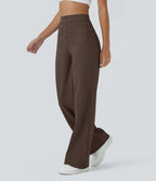 Pantalon taille haute coupe droite DayStretch avec poches