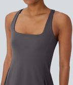 Robe de sport yoga mini 2-pièces SoftlyZero™ Plush à découpes avec poche A-C