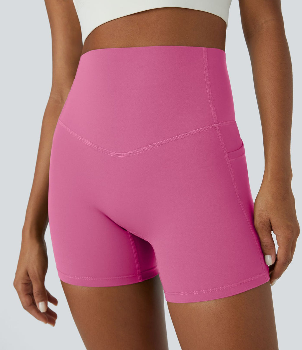 Short cycliste d'entraînement gainant taille haute UltraSculpt™ SoCinched à poches latérales 12,5 cm