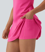 Robe de danse SoftlyZero™ Plush effet push-up dos nu avec bretelles réglables croisées et brassière intégrée – Édition Easy Peasy