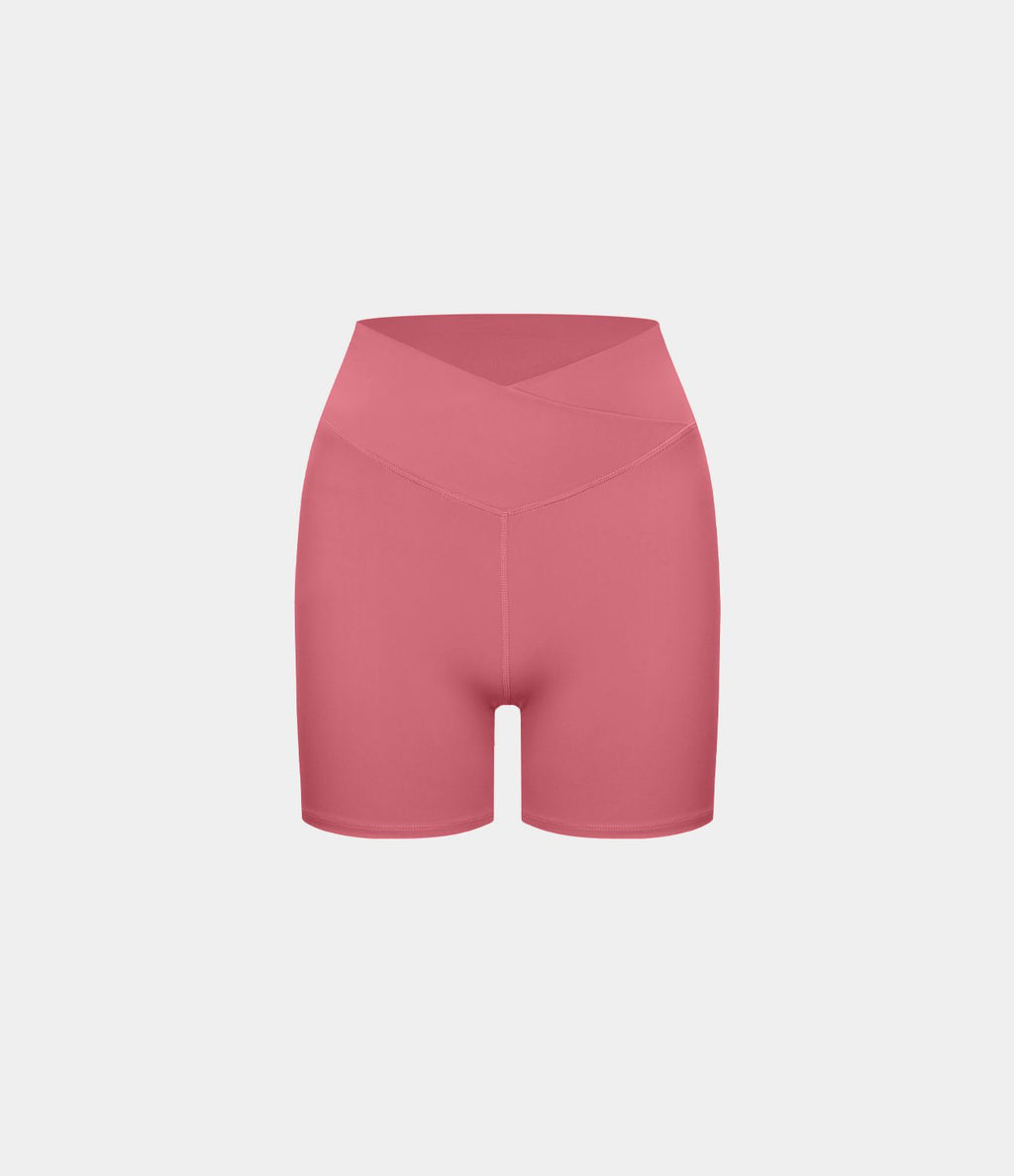 Softlyzero™ Plush Shorts 12,5cm Yoga Taille Haute Croisés Froncés
