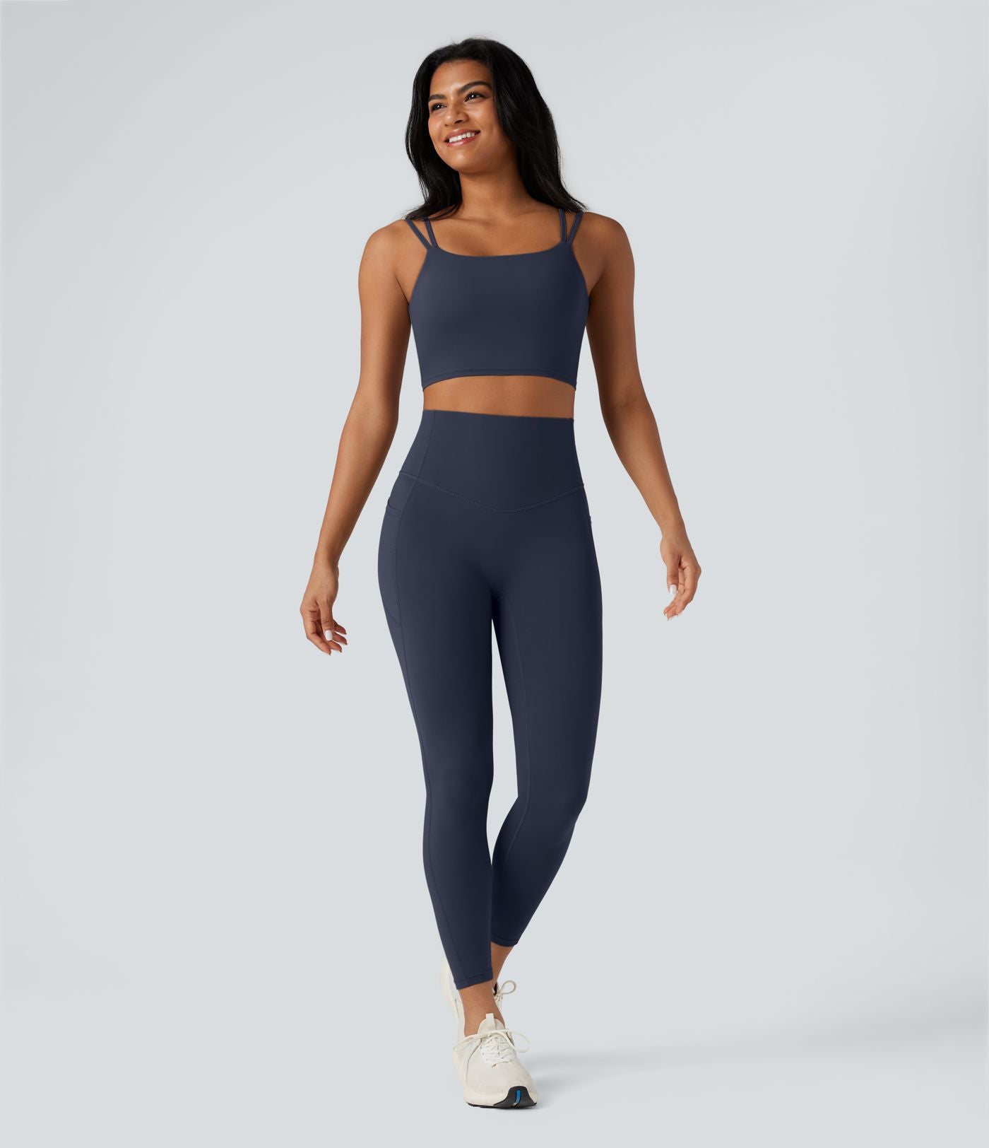 Débardeur yoga court Halara UltraSculpt™ double bretelles torsadé dos nu