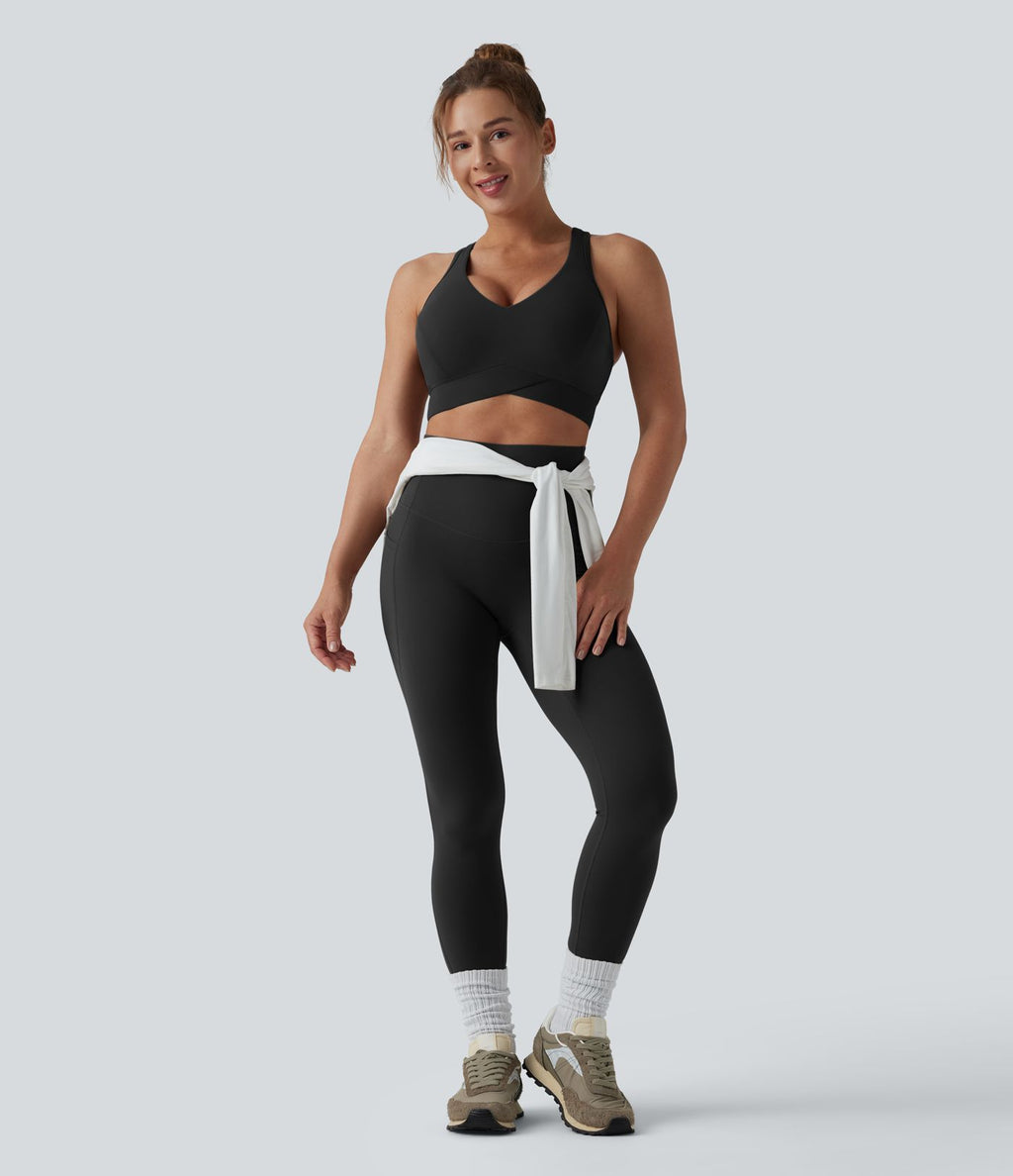 Brassière de sport running Halara UltraSculpt™ maintien léger col V dos nageur bonnets E-G