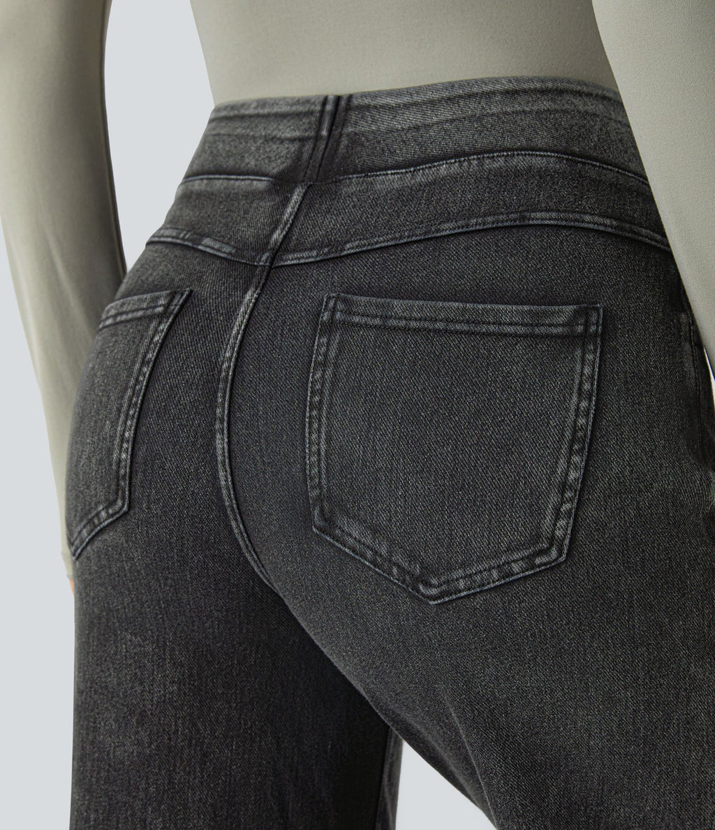 Halara Flex™ Denim Heat Jean large casual taille haute avec poches