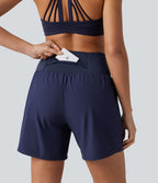Breezeful™ Short de yoga 2 en 1 taille haute séchage rapide 17,5 cm avec poches